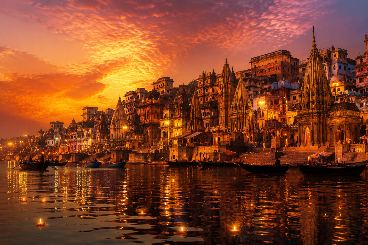 Ganga Aarti ceremony at Dashashwamedh Ghat, Varanasi